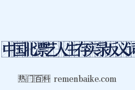 中国北漂艺人生存实录反义词是什么意思的图片